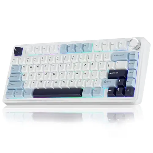 Wireless Mechanical Keyboard, Hot Swappable Creamy Keyboard, Pre-lubed Reaper Switches