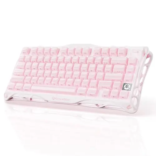 GravaStar Mercury K1 75% Pink Wireless Keyboard, Aluminum Alloy Exoskeleton Design Mechanical Gaming Keyboard