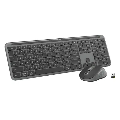 Logitech MK955 Signature Slim Wireless Keyboard and Mouse Combo, for Larger Hands, Quiet Typing and Clicking