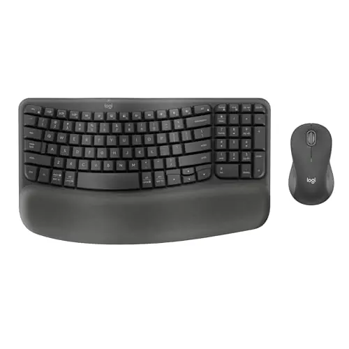 Logitech Wave Keys MK670 Combo, Wireless Ergonomic Keyboard with Signature M550 L Wireless Mouse