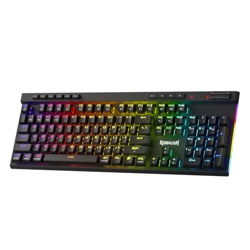 Redragon K580 PRO Wireless RGB Gaming Keyboard, 3-Modes 104 Keys Mechanical Keyboard w/Hot-Swap Socket