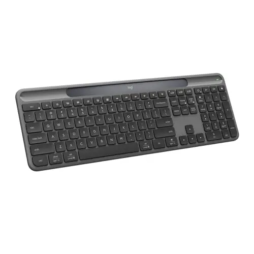 Logitech Signature Slim Solar+ Wireless Bluetooth Keyboard K980, Solar and Artificial Light Powered