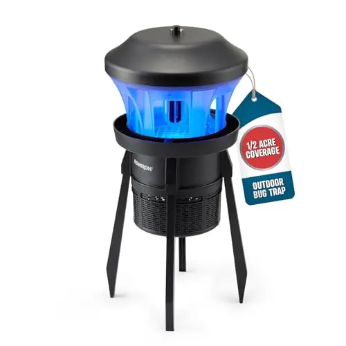 Flowtron Outdoor Bug Trap UV Light & Powerful Fan Fly Killer with ½ Acre Coverage Quiet Insect Control & Weather Resistant Easy Clean Collection Chamber Patio Deck Yard ETL Certified
