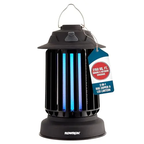 Flowtron Bug Zapper Lantern 2-in-1 Electric Mosquito Killer & LED Camping Lantern, 2150 Sq Ft Coverage, 2000mAh Rechargeable Battery, Self-Cleaning Bug Zapper for Patio Outdoor & Indoor Use