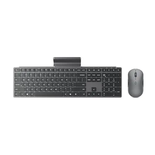 Wireless Keyboard & Mouse Combo, 2.4 GHz Dongle & Dual Bluetooth Connection, AES-128 Encryption,