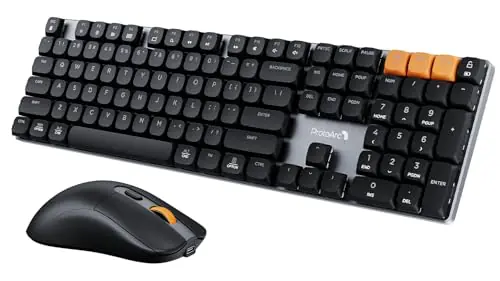 Mechanical Keyboard and Mouse, Wireless Rechargeable Aluminum Keyboard Mouse, 2.4G+Dual Bluetooth