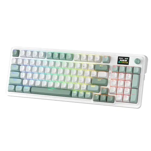 K719 Wireless Gasket Gaming Keyboard w/Hype Screen & Knob, 95 Keys Mechanical Keyboard