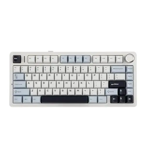 EPOMAKER x Aula F75 Gasket Mechanical Keyboard, 75% Wireless Hot Swappable Gaming Keyboard with Five-Layer Padding&Knob, BT/2.4GHz/USB-C, RGB (Light Blue, LEOBOG Reaper Switch)