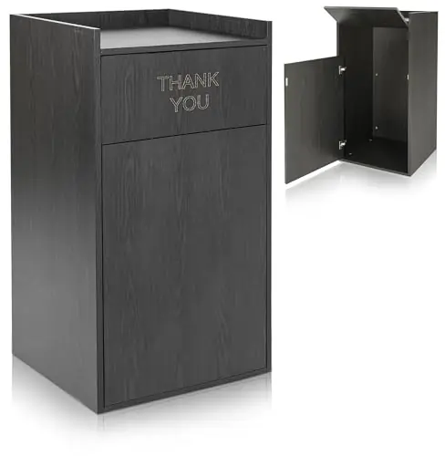 Commercial Trash Can 40 Gallon, Garbage Receptacle Indoor with Tray Holder for Restaurants, Cafeterias (Espresso Black)