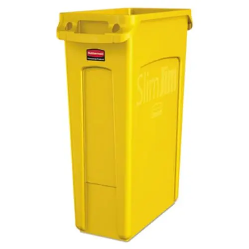 Rubbermaid Commercial Products Slim Jim Plastic Rectangular Trash/Garbage Can/Bin with Venting Channels 23 GAL