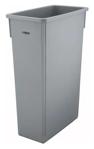 Winco PTC-23SG Slender Trash Can, 23-Gallon, Gray,Medium