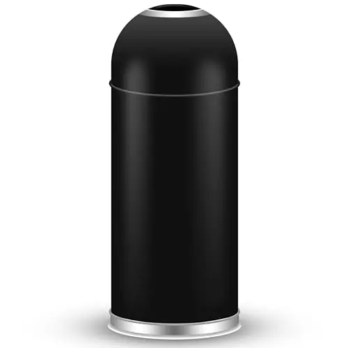 Max Manufacturing Large Commercial 75L/ 20 Gallon Trash Can - Premium Black Steel Open Top Trash Bin for Home, Office & Restaurant