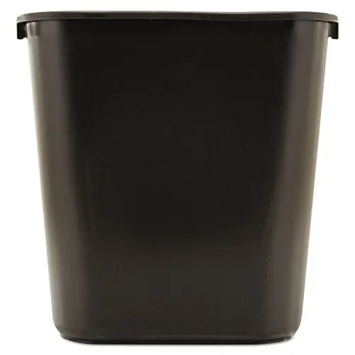 Rubbermaid Commercial Products Resin Wastebasket/Trash Can, 7-Gallon/28-Quart, Black, Plastic