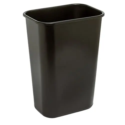 Office Depot Wastebasket, 10.25 Gallons, 20 1/2in.H x 15 1/2in.W x 11 1/2in.D, Black, WB0196