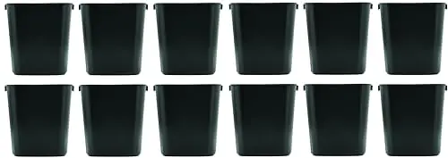 Rubbermaid Commercial Products Fg295500Bla Plastic Resin Deskside Wastebasket, 3.5 Gallon/13 Quart, Black (Pack of 12)