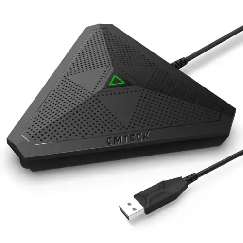 Conference USB Microphone, Mute Button, Omnidirectional Condenser Boundary Mic for Recording, Streaming, Gaming