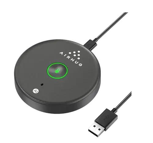 AIRHUG USB Microphone No Speaker,Desktop Computer Mic, Mute Button with LED Indicator,AI Noise Reduction,Plug & Play Omnidirectional