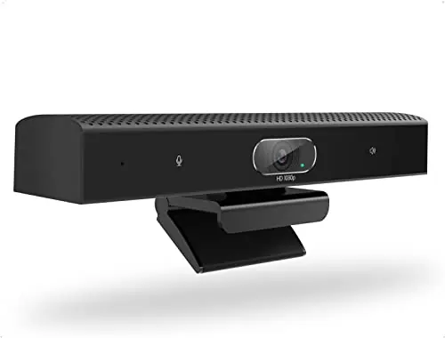 Conference Room Camera, 3-in-1, 1080p Full HD Webcam with Microphone and Speaker, USB Plug and Play (Black)