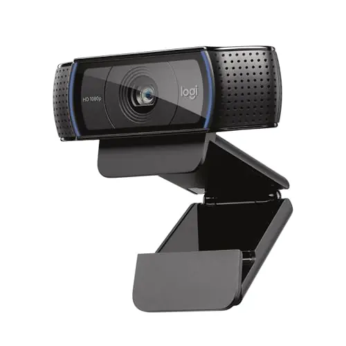 Logitech C920x HD Pro PC Webcam, Full HD 1080p/30fps Video, Clear Audio, HD Light Correction, Works with Microsoft Teams- Black