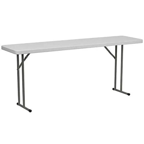 Flash Furniture Elon 6‘ Plastic Folding Training and Event Table, Rectangular Folding Training Table with 220-lb. Static Weight Capacity, White