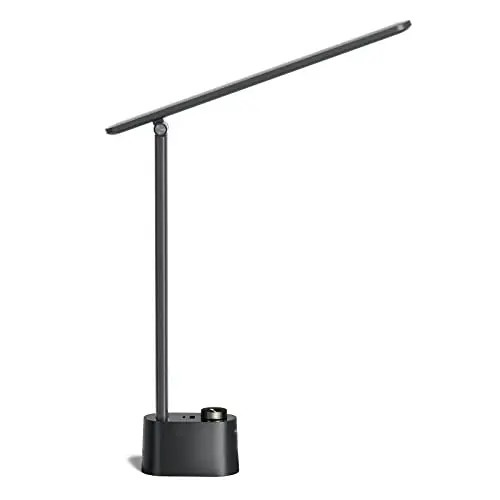 Honeywell Sunturalux™ LED Desk Lamp with USB Charging Ports HWT-H01 - Stepless Dimmable Eye Caring Desk Light, Black