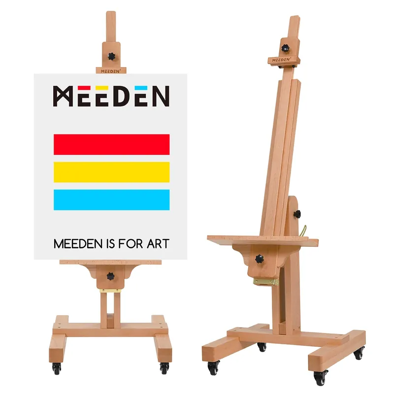 MEEDEN Large Art Easel for Painting Solid Beech Wood Heavy Duty Artist Easel for Adults Beginner Painters - Professional Painting Easel with Tilts Flat can Holds Canvas Art Up to 71" for Art Studio