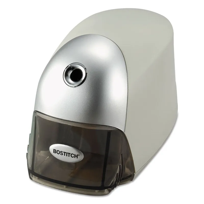 Bostitch Office QuietSharp Electric Pencil Sharpener, Heavy Duty Classroom or Office Use, Size Selector with 6 Different Sizes, Gold/Chrome