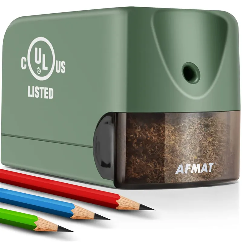 Electric Pencil Sharpener for Classroom, Heavy Duty Colored Pencil Sharpener for 6.5-8mm Pencils, Plug in Pencil Sharpeners