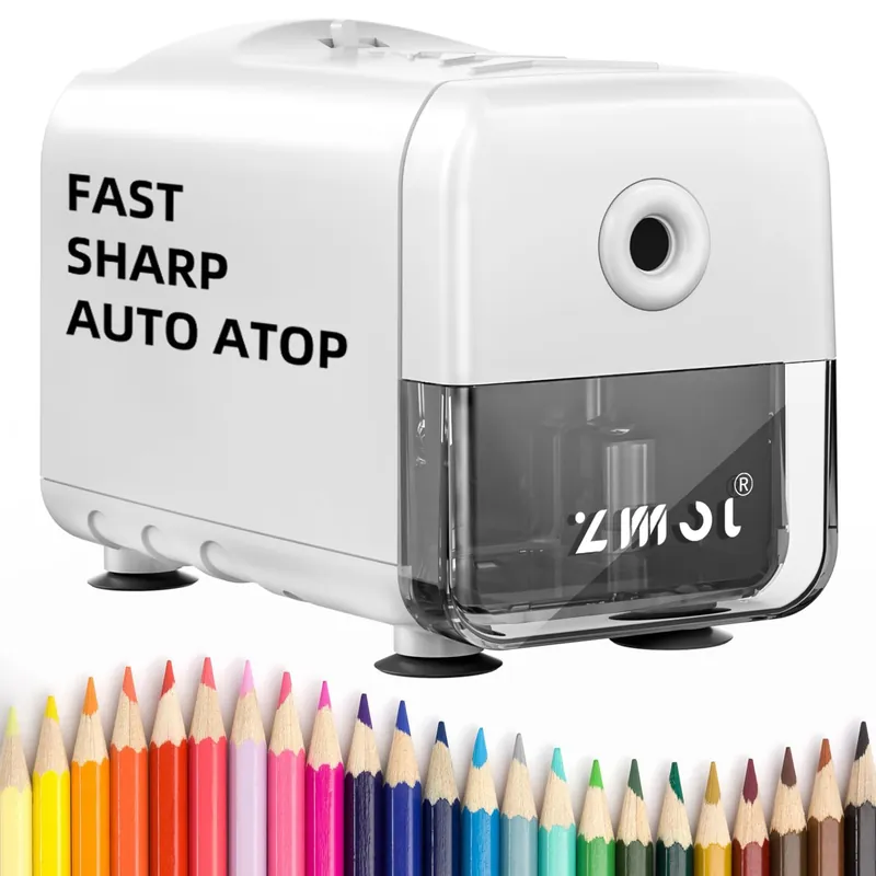 Electric Pencil Sharpener, Heavy Duty Classroom Pencil Sharpeners, UL Listed Professional Pencil Sharpener for 6-8 mm No. 2/Colored Pencils