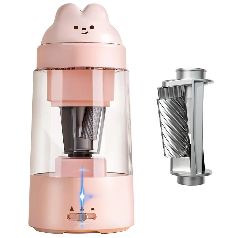 Zmol Electric Pencil Sharpeners, Pink Bunny Pencil Sharpener for Colored Pencils, Auto in & Out,Fully Automatic Rechargeable Pencil Sharpener