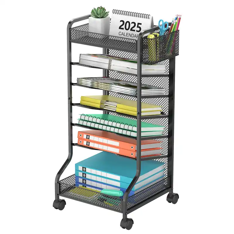samstar Rolling File Cart,Under Desk Organizer, File Organizer beside Desk, Binder Paper Letter Storage with Wheels