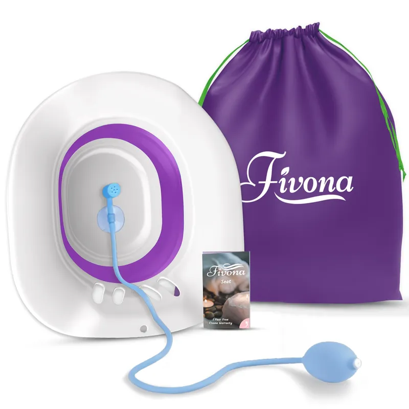 Sitz Bath for Hemorrhoids Relief, Foldable Basin for Toilet Seat, Ideal for Essential Postpartum Care, Perineal Soaking & Hygiene, Includes Hand Flusher with Sprayer, V Steaming Tub by Fivona