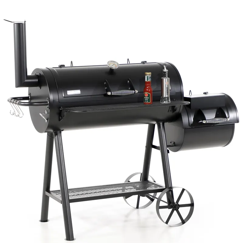 Captiva Designs Heavy Duty Outdoor Smoker,Extra Large Cooking Area(941 sq.in. in Total) Offset Smoker, Best Charcoal Smoker