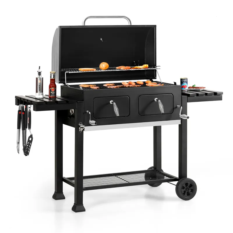 Sophia & William Extra Large Charcoal BBQ Grills with 794 SQ.IN. Cooking Area, Heavy Duty Outdoor Barbecue Grill, Black