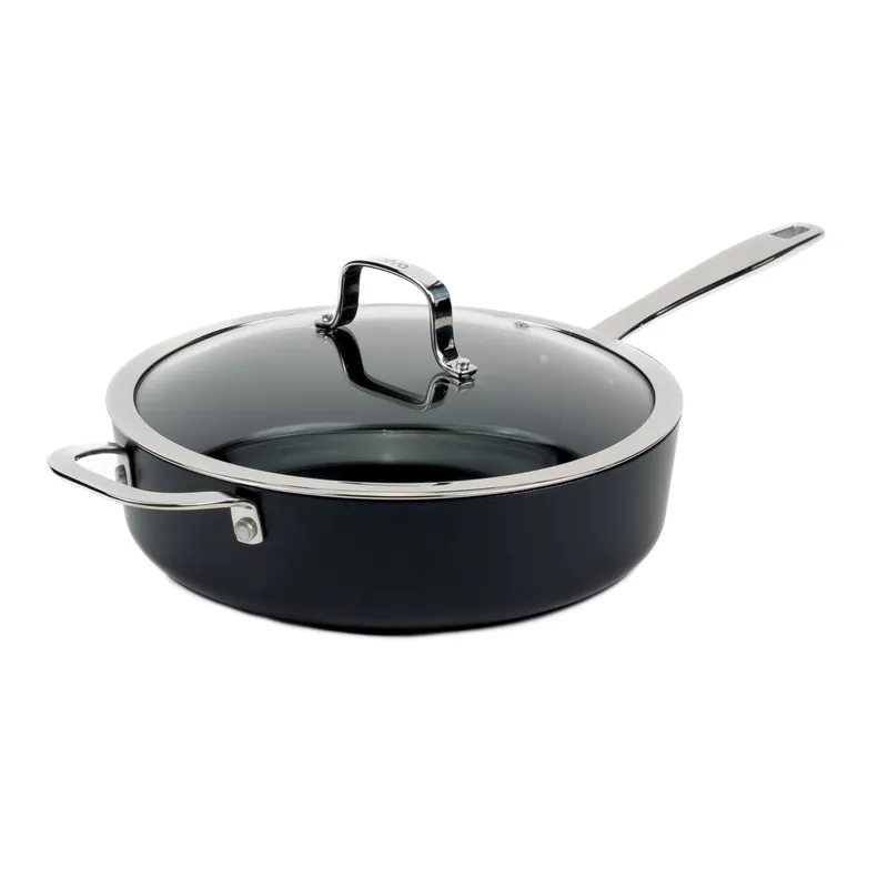 Alva Maestro 4QT Ceramic Nonstick Sauté Pan with Lid – Made With No PTFE, PFOA, PFAS, Oven & Induction Safe to 400°F – Easy Clean