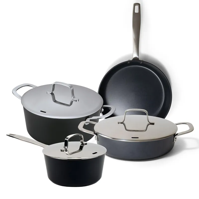 Alva Maestro 7-Piece Ceramic Nonstick Cookware Set – Made Without PTFE, PFOA, PFAS, Non-Toxic Pots & Pans with Lids – Induction & Oven Safe to 400°F