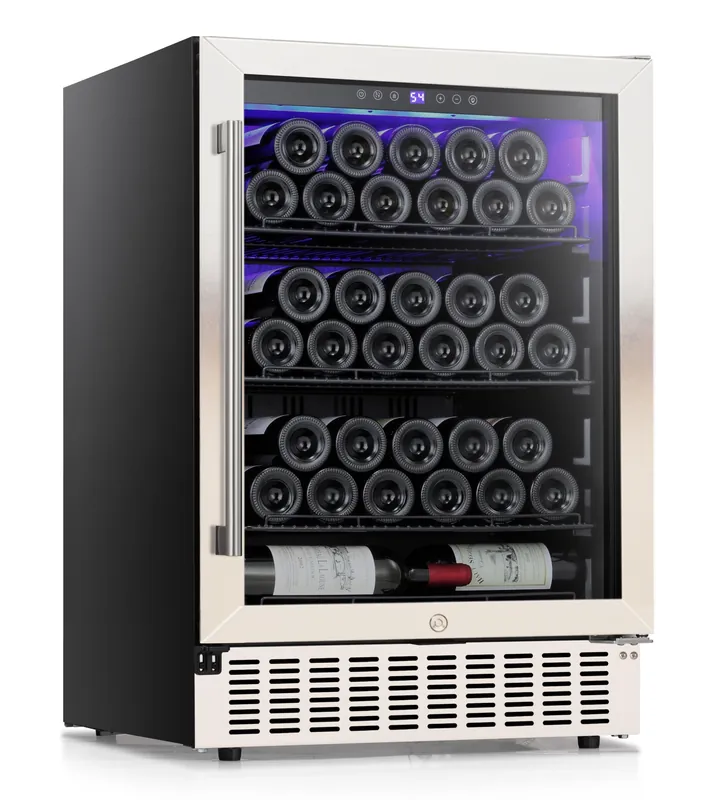 COWSAR 24 Inch Wine Cooler Refrigerator, 149 Cans Commercial Beverage Refrigerator, Tall Freestanding/Built-in Wine Fridge Drink Fridge