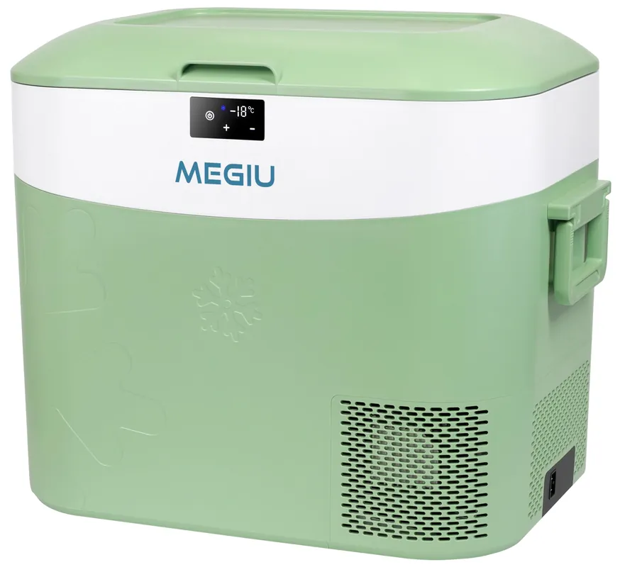 Megiu Car Fridge Portable 12 Volt Refrigerator 23 Quart (22 Liter) Freezer Compressor Cooler 12V/24V DC 110～240 V AC (Green)