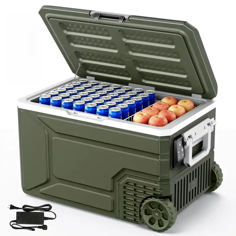 Antarctic Star 12 Volt Refrigerator,68QT(64L)Electric Cooler Compressor, -4℉~68℉ Portable Refrigerator for Camping,RV,Car,GREEN