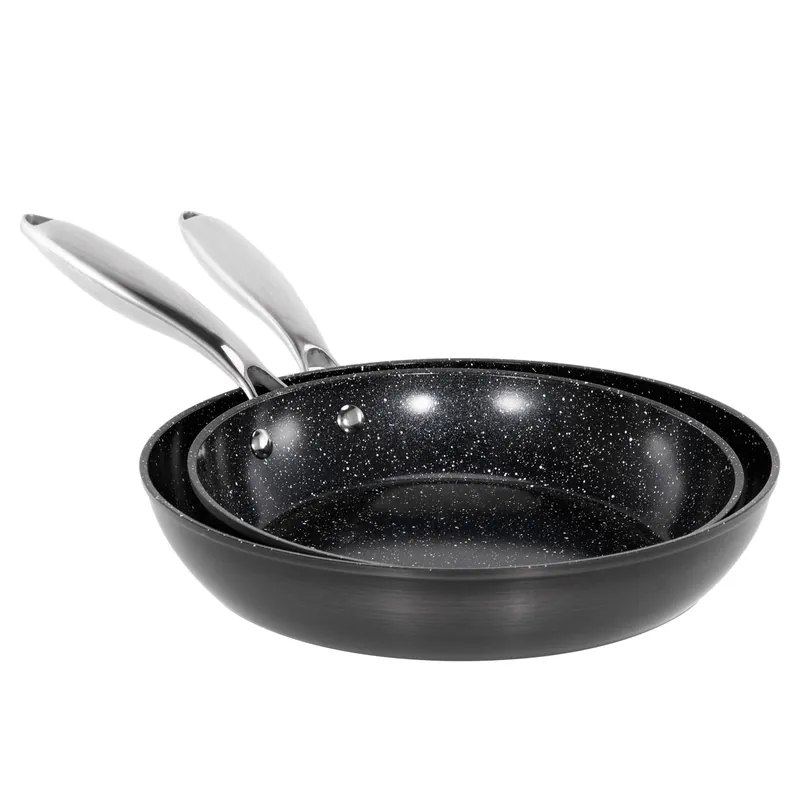 MAISON ARTS Hard Anodized Nonstick Frying Pans Set 2 Piece, 10" and 12" Ceramic Coating Skillets