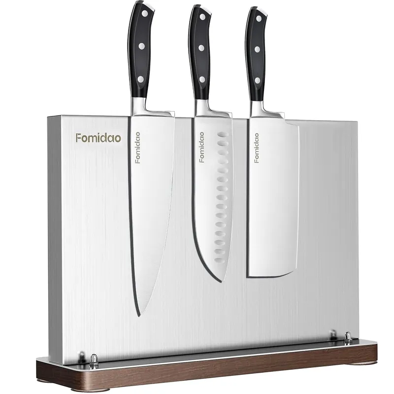 4PSC Knife Block Set With Magnetic Knife Block Holder, Ultra-Sharp Japanese Kitchen Knife Set, High-carbon Steel Chef Knife Sets With Full Tang Handle Design