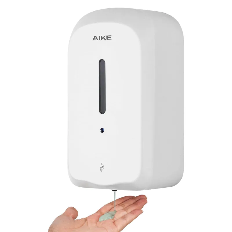 AIKE 33.8oz Automatic Wall Mount Liquid Soap Dispenser with Commercial ABS Construction, Model AK1226S(White)