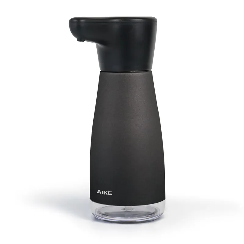AIKE Magnetic Charging Waterproof Automatic Soap Dispenser for Liquid Soap Anti-Fingerprint Black Coating 14fl.oz. Model AK1337