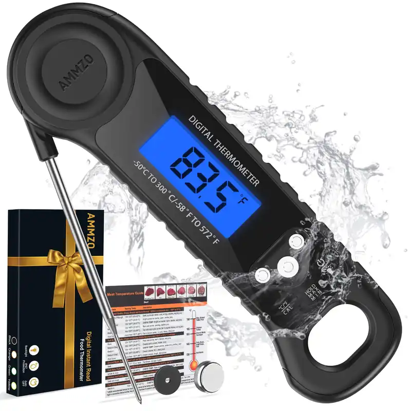 AMMZO Meat Thermometer Digital, Instant Read Food Thermometer for Cooking, Grilling, Baking, Frying & Candy Making, Essentials Kitchen Gadgets Accessory