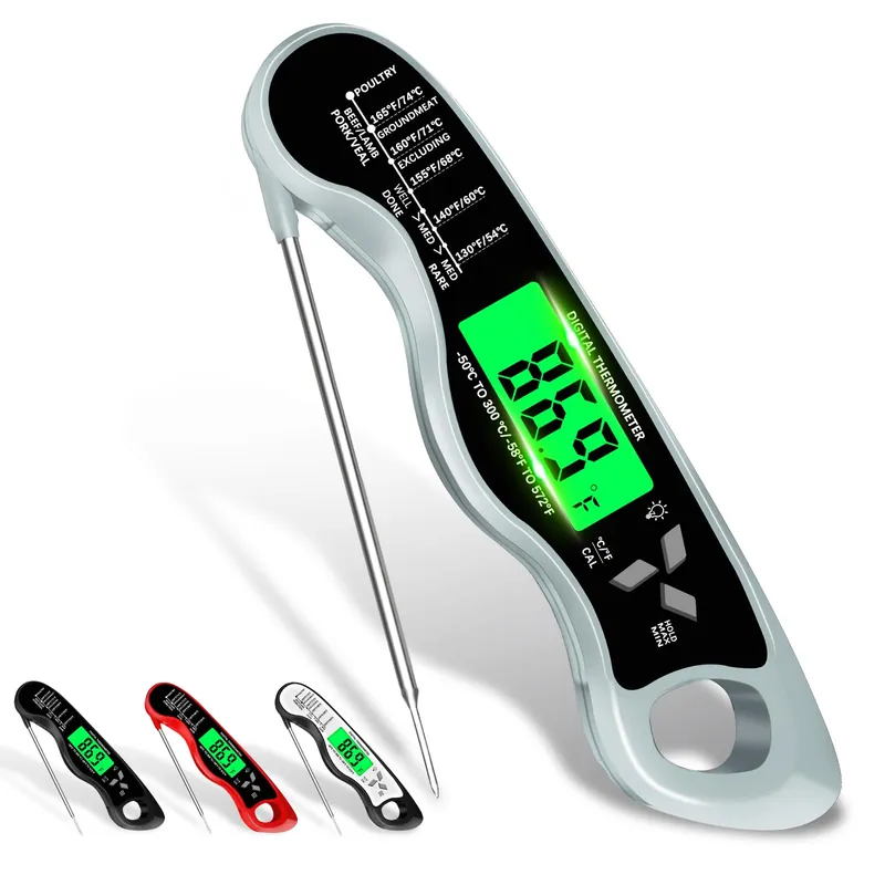 Meat Thermometer Digital,IP67 Waterproof Cooking Thermometer with Backlight, Calibration & Hold Function,Food Thermometer for Cooking,Outdoor Grilling