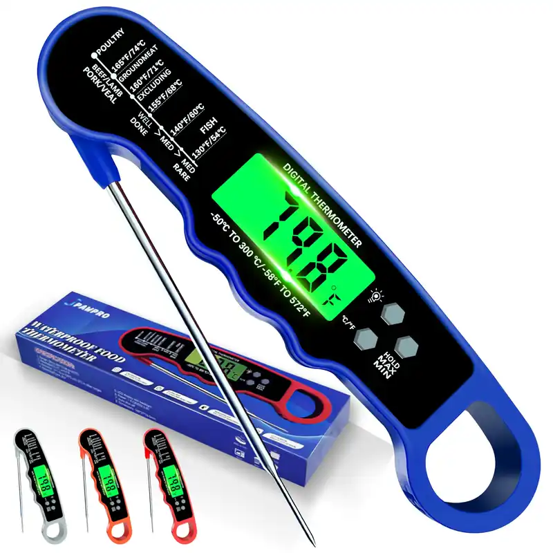 Stocking Stuffers for Men Women Adults Meat Thermometer Digital, Instant Read Meat Thermometer with Backlight & Magnet for Kitchen, Beef, Grill, Turkey