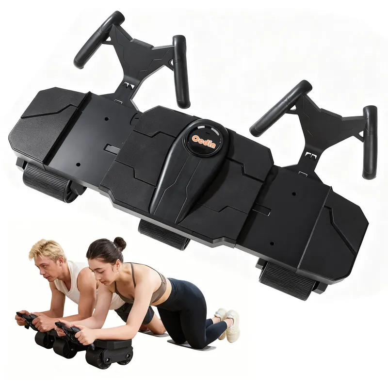 Ocdin Partner Ab Roller Wheel with Elbow Support- Two-Person Core Trainer, Stable Home Gym Equipment for Couples to Strengthen Core Muscles (Black)