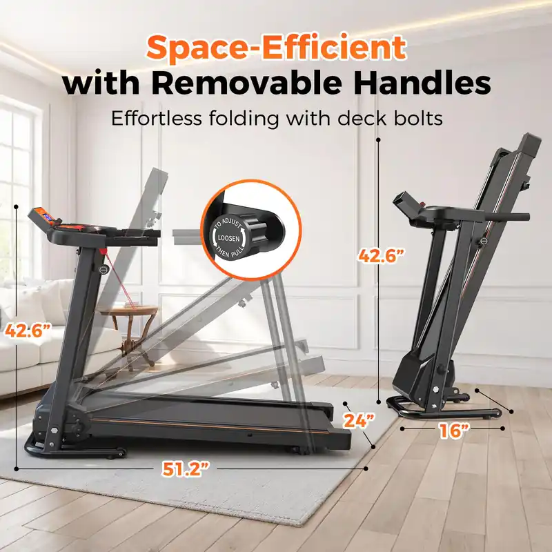 Lastforever Walking Treadmills with Extended Handrails, 2.5HP Quiet Motor, Heart Rate Monitor, 310 lbs Capacity, Treadmill for Seniors, Recovery & Home Jogging