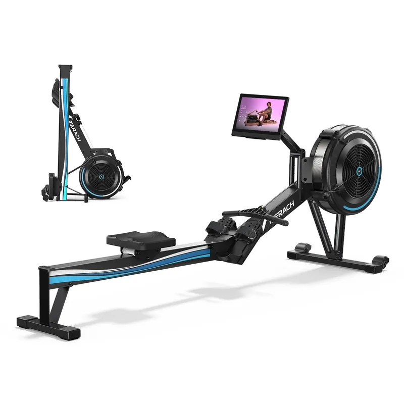 MERACH Rowing Machines with 15.6" HD Screen, Adjustable Air Resistance Professional Indoor Rowing Machine for Home with 440LBS Weight Capacity