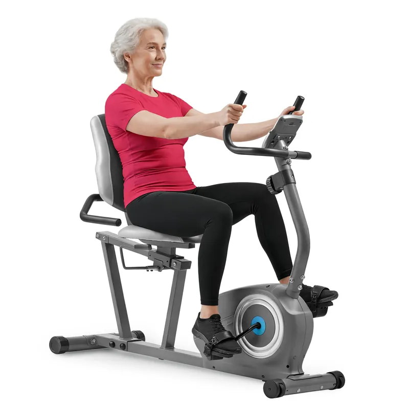 JLL Recumbent Exercise Bike, Quiet Smart Stationary Cardio Machine for Home Gym, Low-Impact Seated Workout with 8 Levels of Magnetic Resistance & Free Smart Fitness App